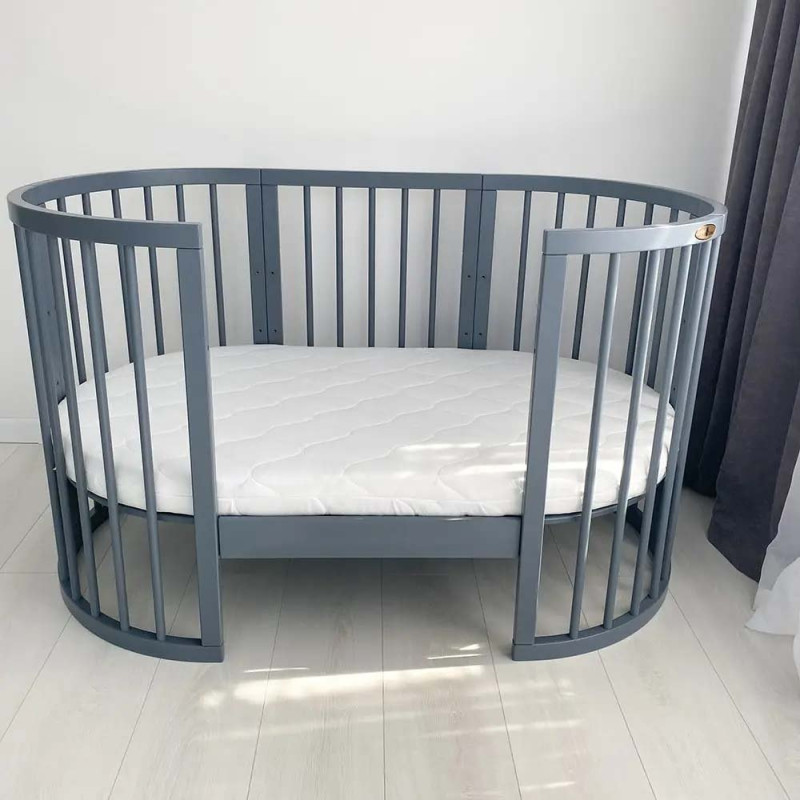 Ліжечко Royal Sleep Овальне 9 в 1 Сіре