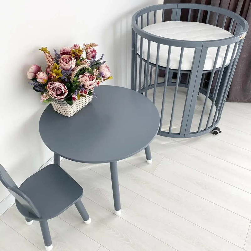 Ліжечко Royal Sleep Овальне 9 в 1 Сіре