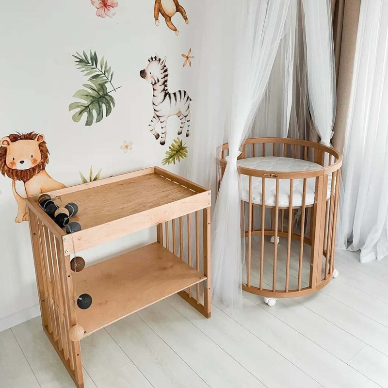 Ліжечко Royal Sleep Овальне 9 в 1 Натуральний Бук