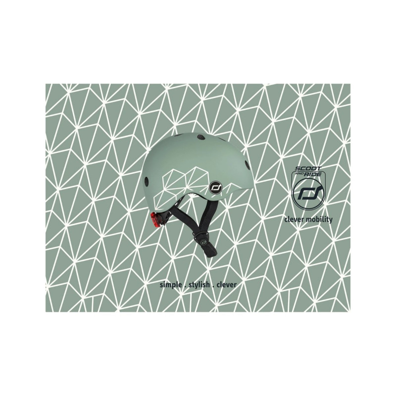 Шолом Scoot and Ride захисний дитячий , зелений, з ліхтариком, 45-51см