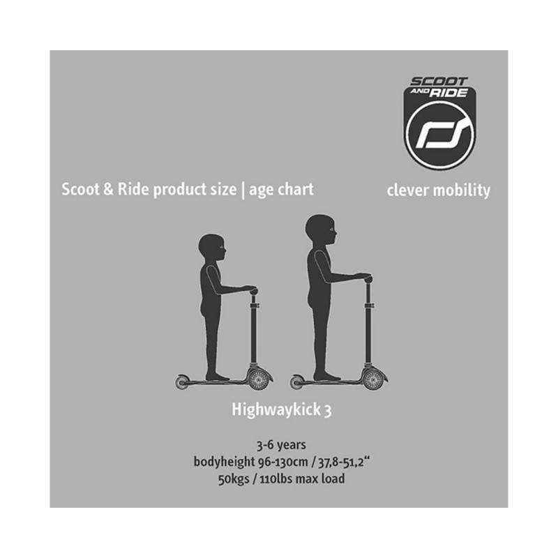 Самокат Scoot and Ride Highwaykick-3 з колесами, що світяться Лимон