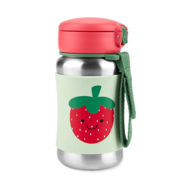 Пляшка Skip Hop з трубочкою Spark Style з нержавіючої сталі Полуниця