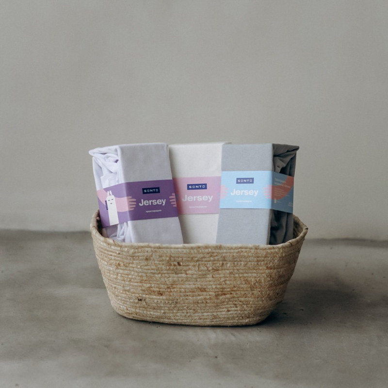 Постільна білизна Sonto Простирадло Jersey 120х60х12 см сірий