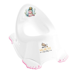 Горщик Tega з антиковзаючим покриттям WILD & FREE Anti-slip potty UNICORN DZ-001-103-JEDNOROŻEC-R white/pink білий/рожевий