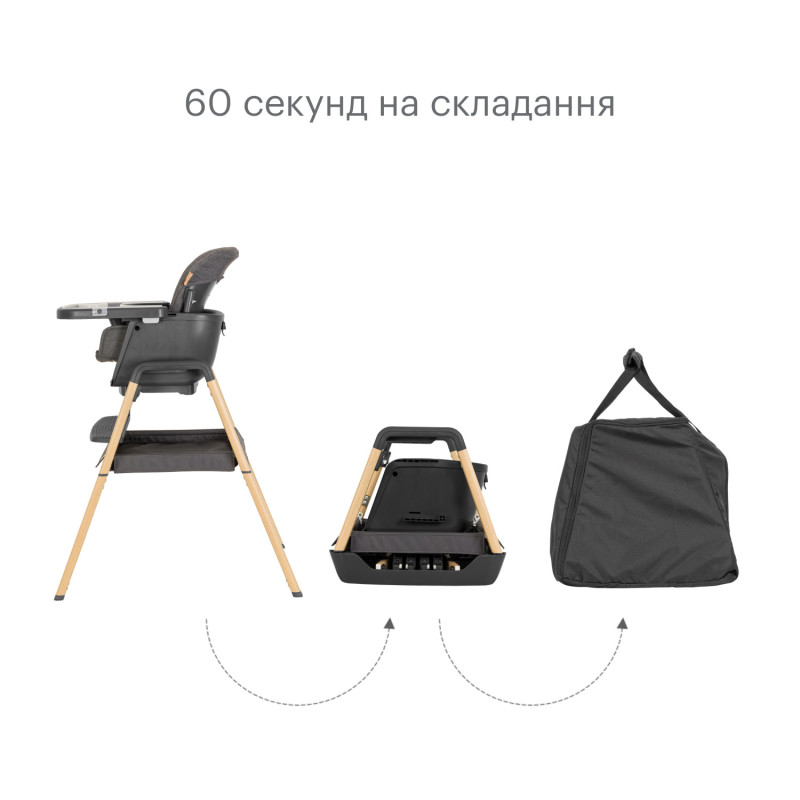 Стільчик для годування 7 в 1 Tutti Bambini Nova Grey