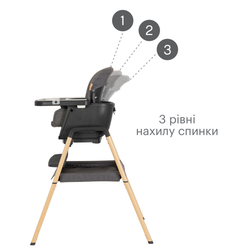 Стільчик для годування 7 в 1 Tutti Bambini Nova Grey