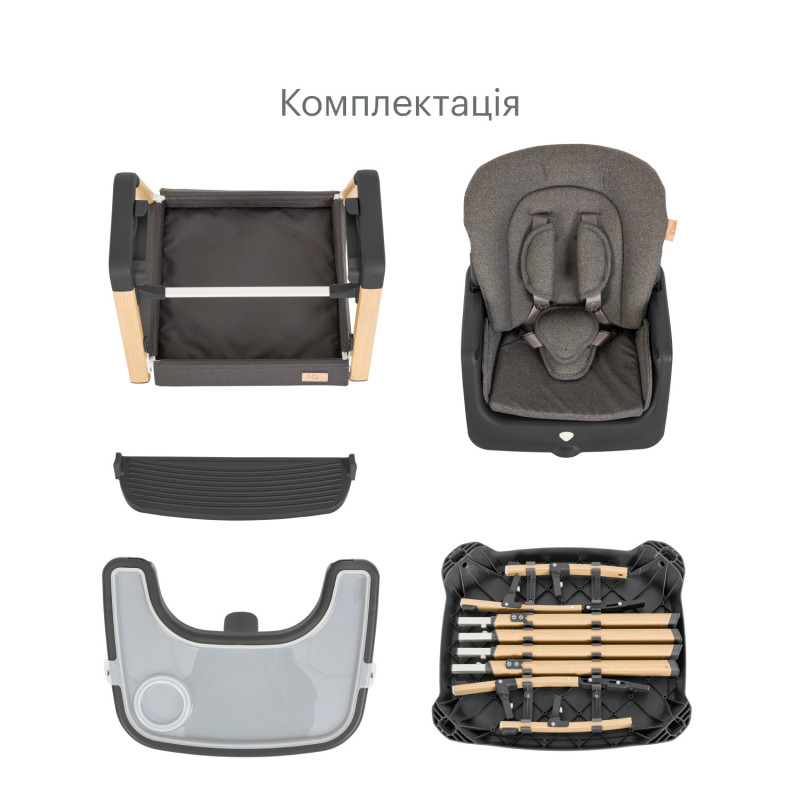Стільчик для годування 7 в 1 Tutti Bambini Nova Grey