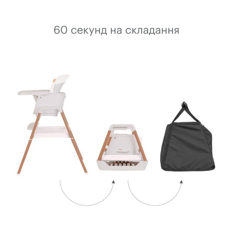 Стільчик для годування 7 в 1 Tutti Bambini Nova White