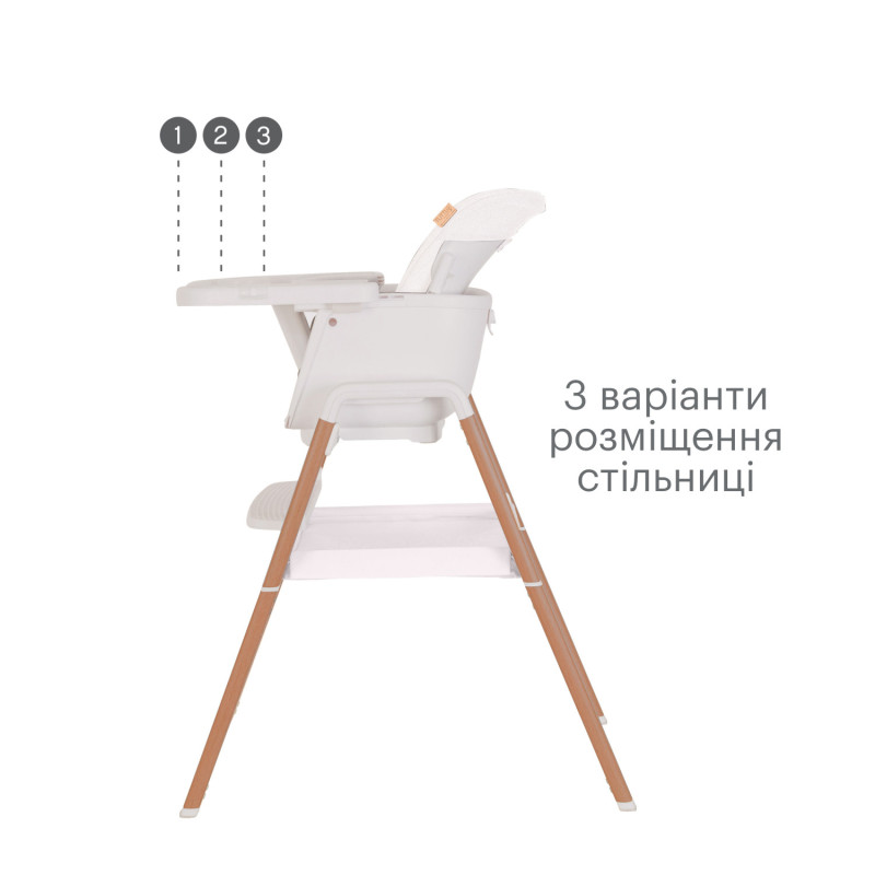 Стільчик для годування 7 в 1 Tutti Bambini Nova White