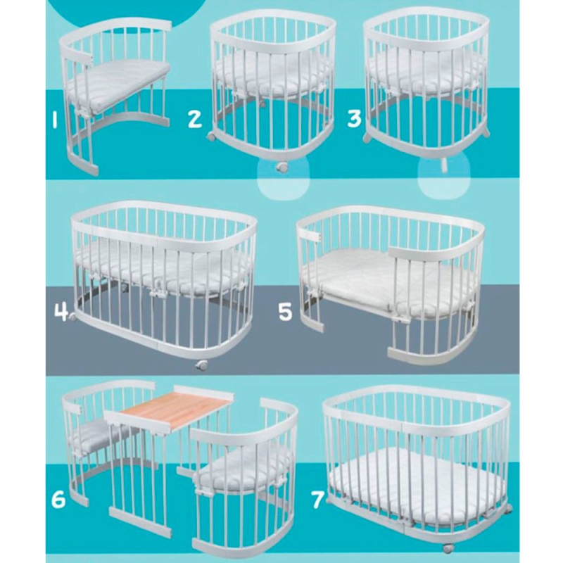 Ліжечко Tweeto Дитяче 7-in-1 White