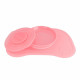 Килимок Twistshake Протиковзкий силіконовий +тарілка із кришкою на присосці Pastel Pink 6+ міс