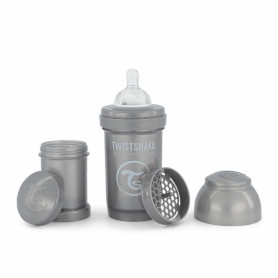 Пляшка Twistshake Антиколікова із силіконовою соскою 180мл Pearl Grey