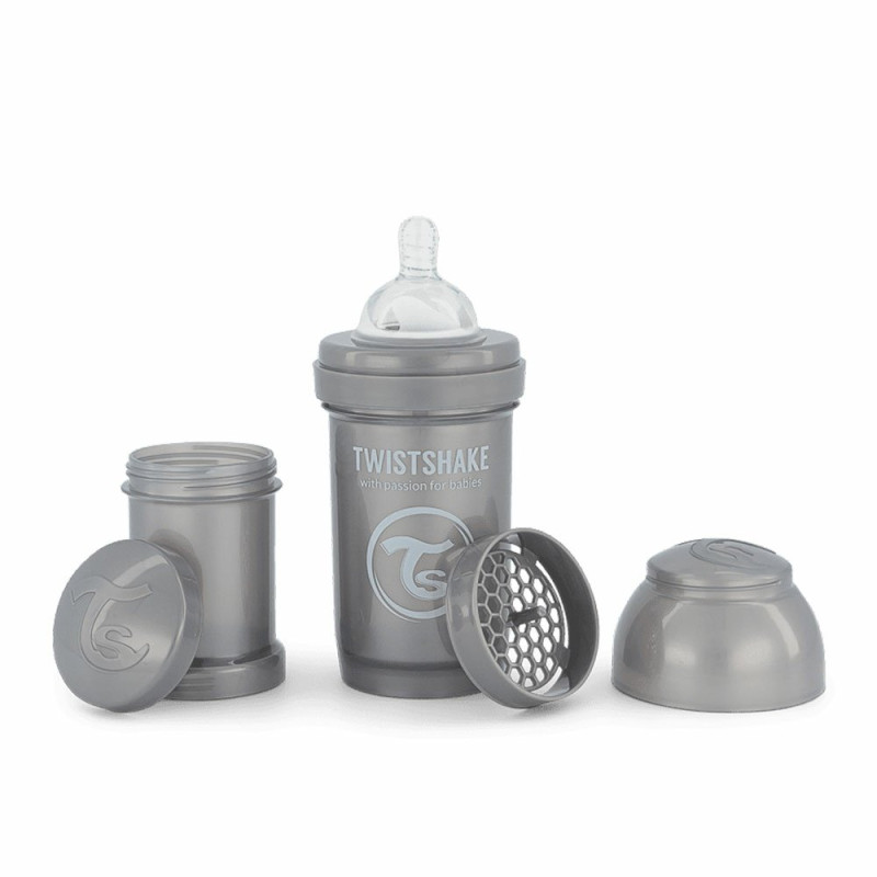 Пляшка Twistshake Антиколікова із силіконовою соскою 180мл Pearl Grey