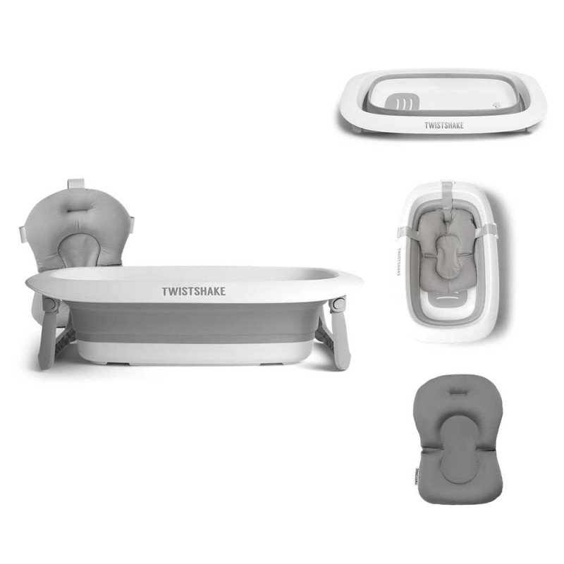 Ванна Twistshake Розкладна з вкладишем для купання Pastel Grey