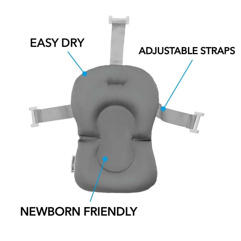 Ванна Twistshake Розкладна з вкладишем для купання Pastel Grey