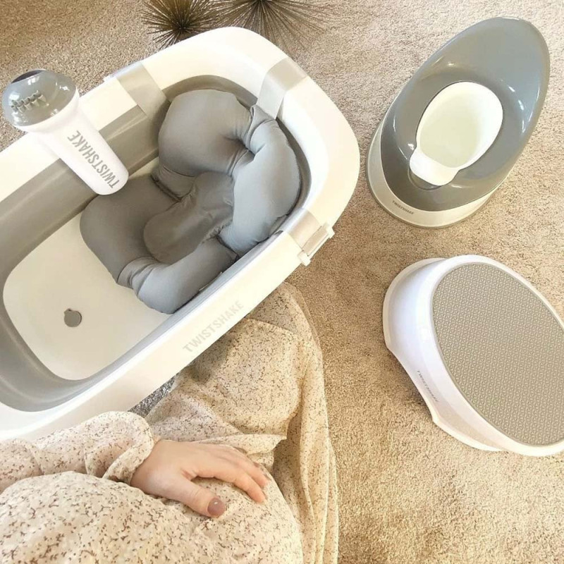 Ванна Twistshake Розкладна з вкладишем для купання Pastel Grey