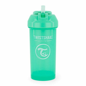 Пляшка Twistshake із силіконовою соломинкою 360мл Pastel Green 6+міс