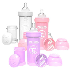 Пляшка Twistshake Набір із трьох антиколікових пляшечок 260мл Value Pack Pink