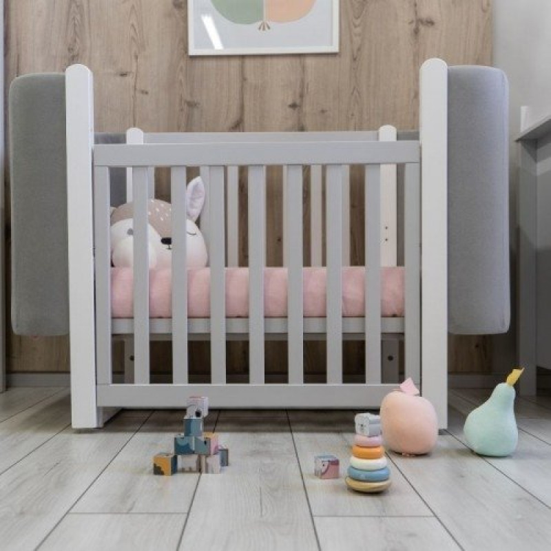 Ліжечко ВЕРЕС дитяче Монако Велюр біло-сіре