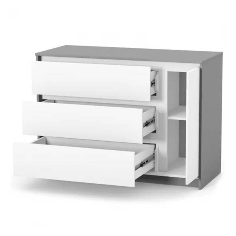 Комод ВЕРЕС 1200 Берн біло-графітовий