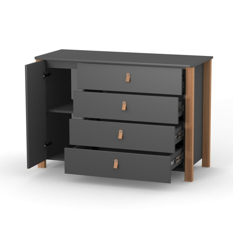 Комод ВЕРЕС 1200+ Монако ртемно-сірий /