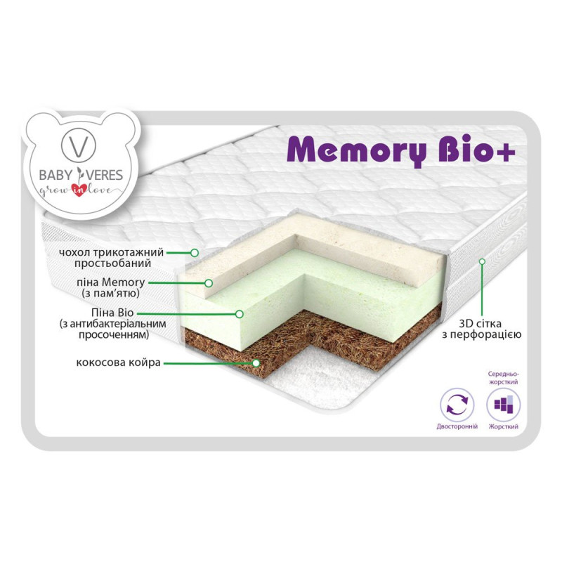 Матрац ВЕРЕС Memory bio+ 120*60*10 см.