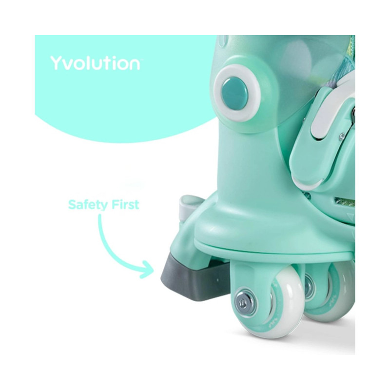 Роликові ковзани YVolution Twista, розмір 30-34, Салатний