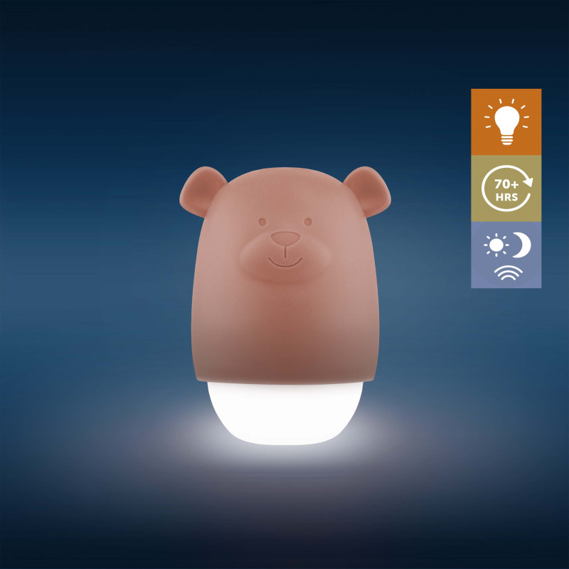 Нічник з датчиком сутінок Zazu ведмедик BENNY коричневий