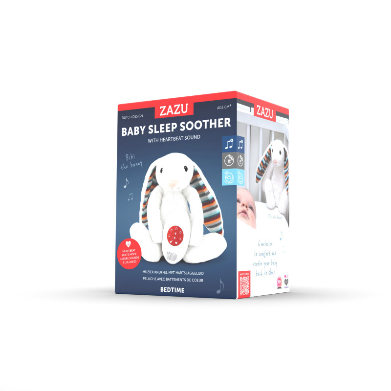 М’яка музична іграшка з білим шумом Zazu Зайчик BIBI