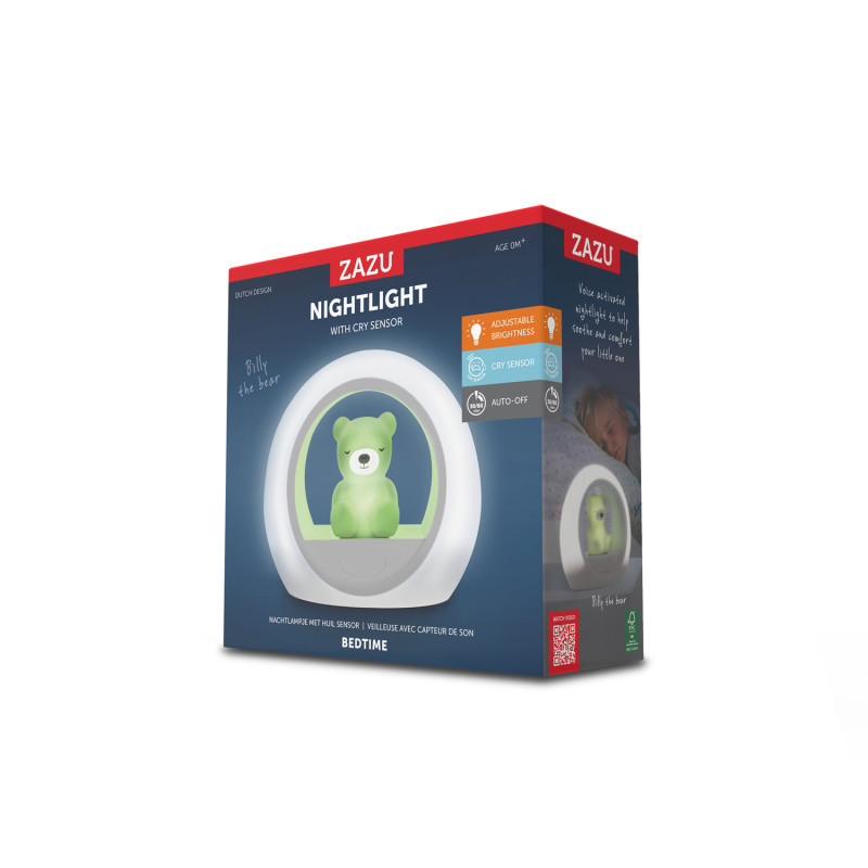 Нічник зі звуковою активацією Zazu ведмедик BILLY зелений
