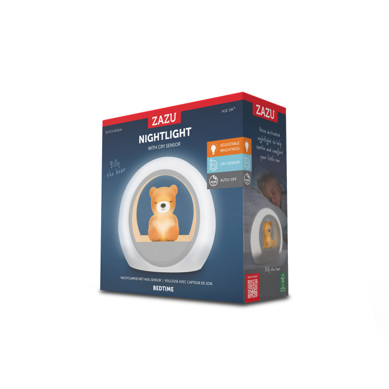 Нічник зі звуковою активацією Zazu ведмедик BILLY коричневий