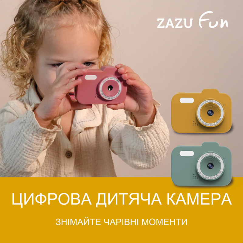 Дитяча цифрова фотокамера Zazu 48MP рожева