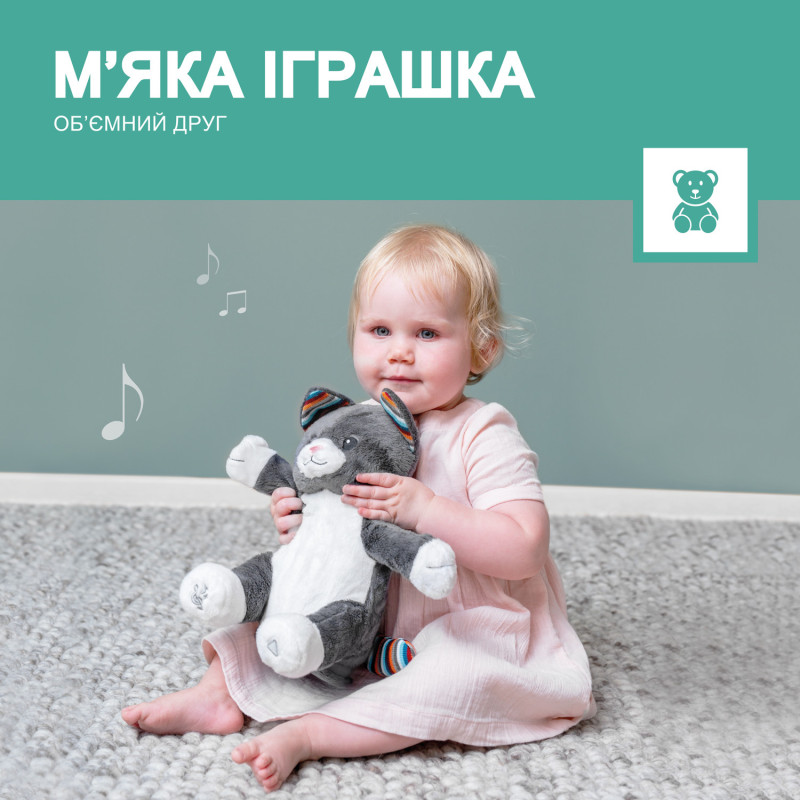 М'яка інтерактивна музична іграшка Zazu котик CHLOE