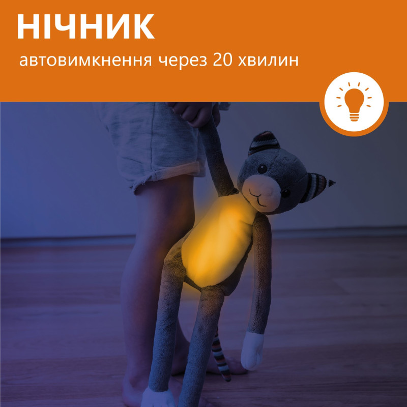 М’яка іграшка нічник з мелодіями Zazu Котик KATIE