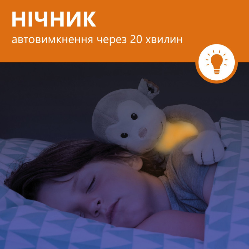 М’яка іграшка нічник з мелодіями Zazu Мавпеня MAX