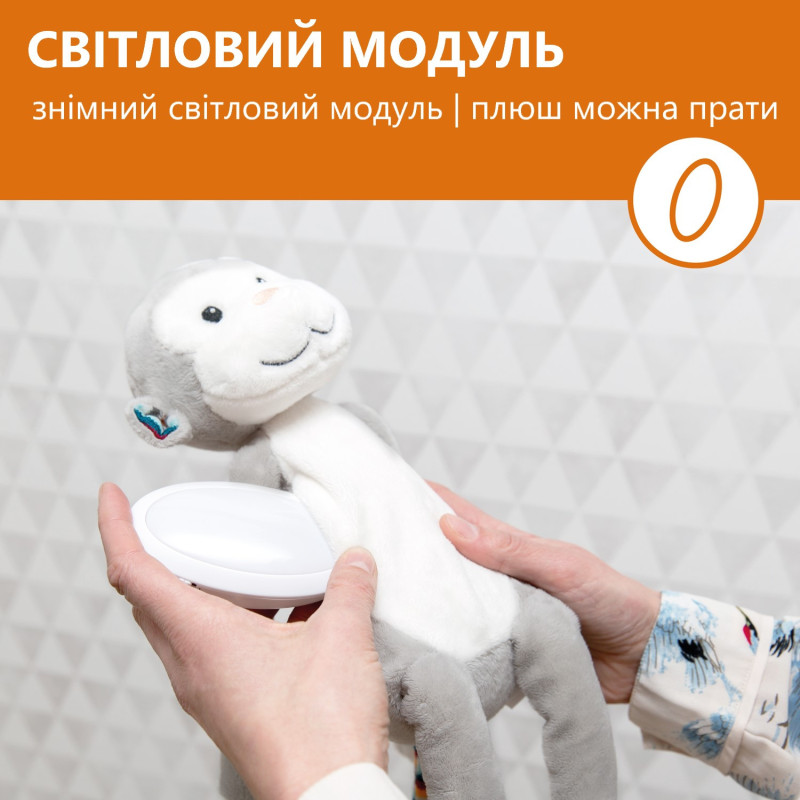 М’яка іграшка нічник з мелодіями Zazu Мавпеня MAX