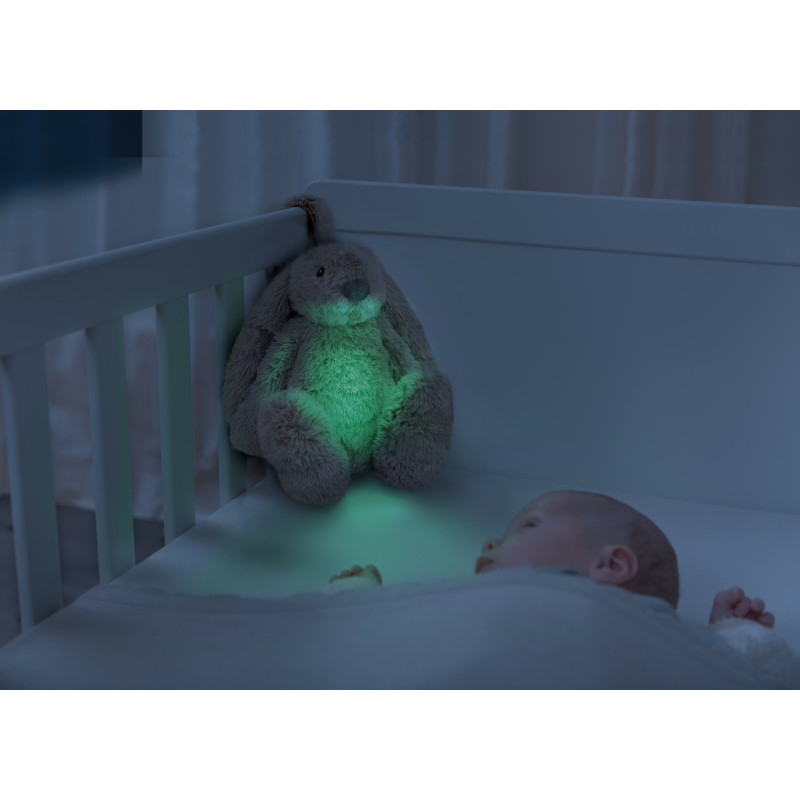 Музичний заспокійливий зайчик RO з нічником Zazu бежевий