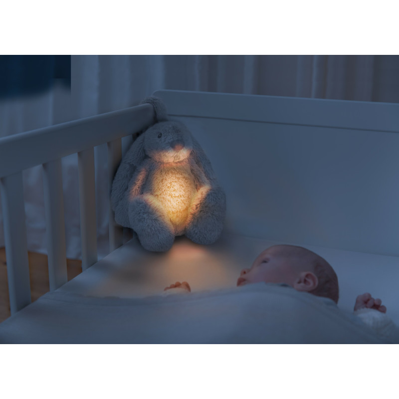 Музичний заспокійливий зайчик RO з нічником Zazu білий