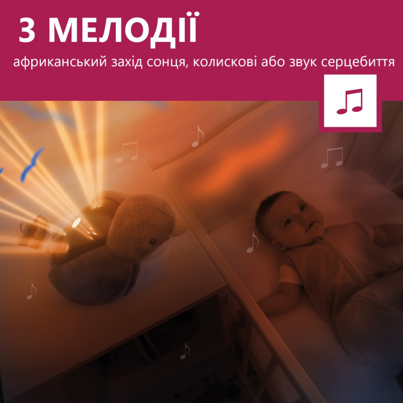 Проектор з рухомою проекцією заходу сонця і мелодіями Zazu пташка SHALLY