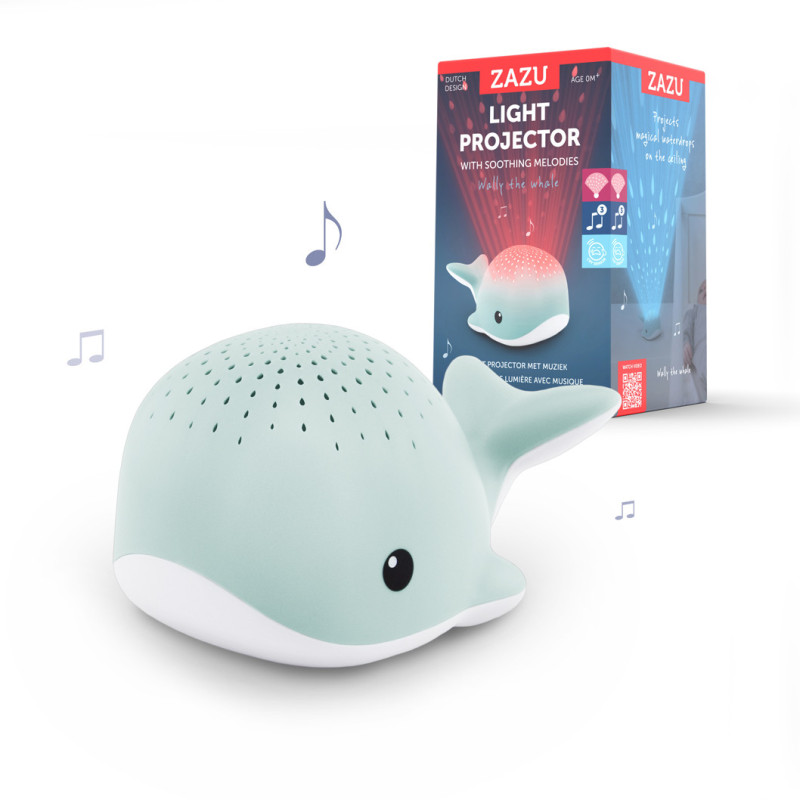Проектор із заспокійливими мелодіями Zazu кит WALLY блакитний