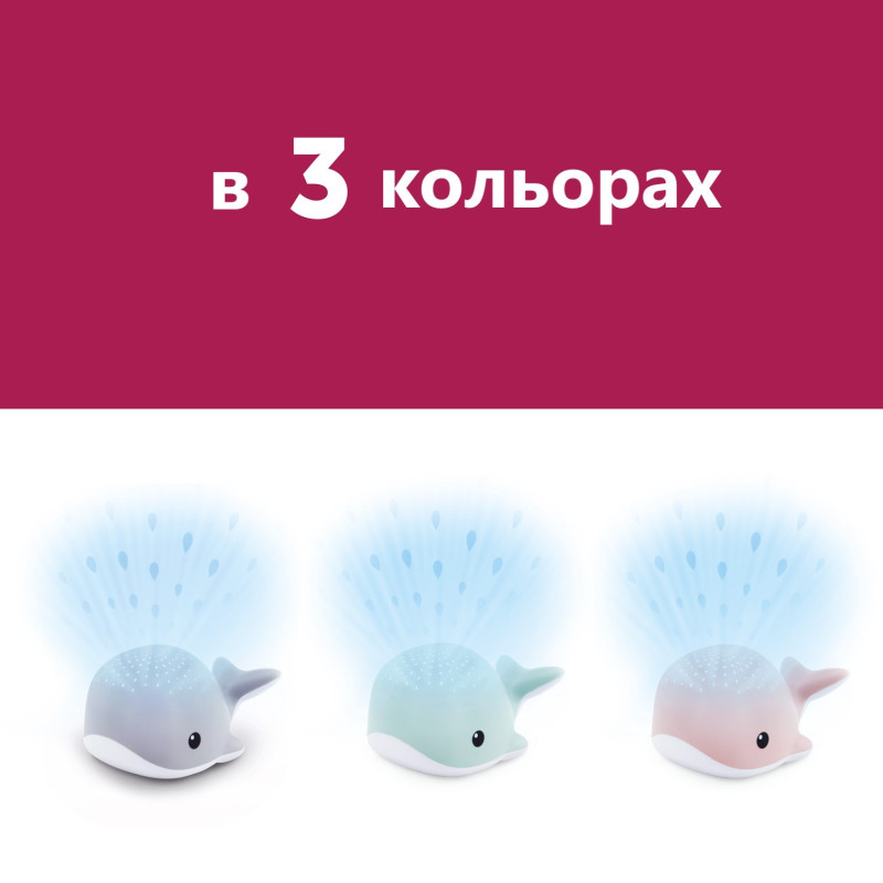 Проектор із заспокійливими мелодіями Zazu кит WALLY рожевий