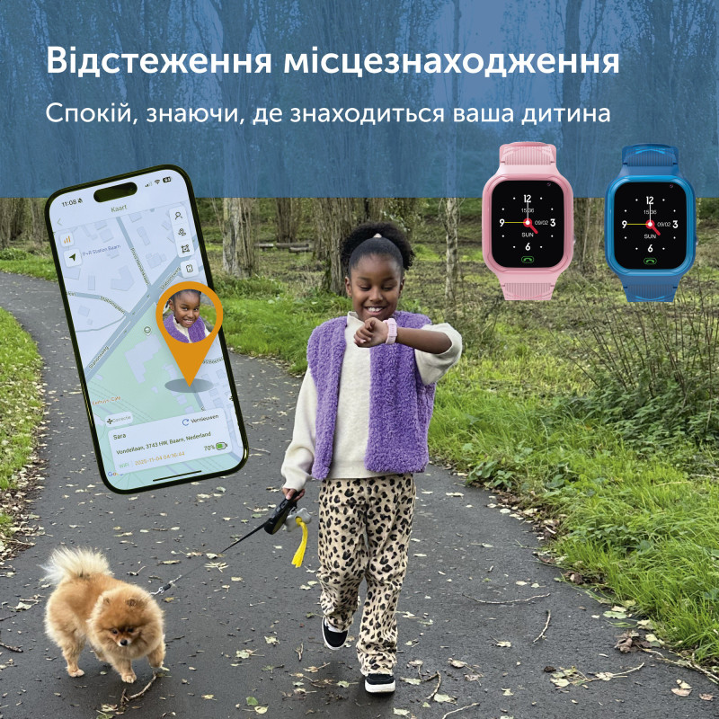 Дитячій смарт-годинник телефон Zazu 4G GPS рожевий