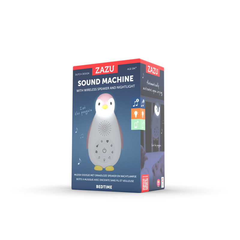 Музичний комфортер з нічником Zazu пінгвін ZOE рожевий