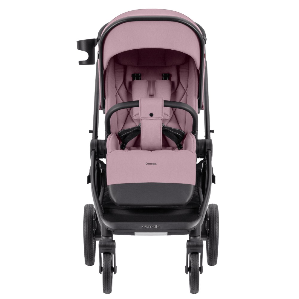 Carrello Omega Plus CRL-6540 - дитяча коляска 2 в 1, всесезонний візочок з ліхтариком LED • Galaxy Pink