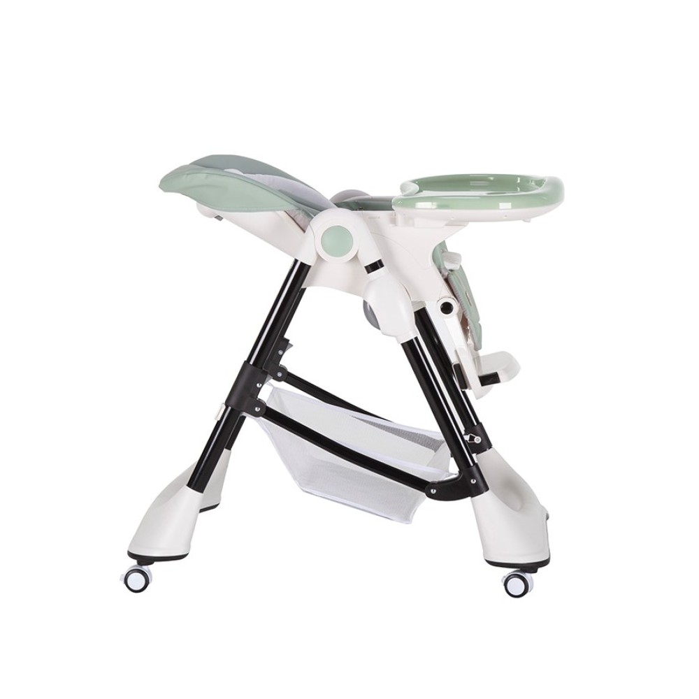 Carrello Stella CRL-9503 - стільчик зручна форма для спільного відпочинку та годування на коліщатках (сидіння з еко-шкіри, м'який матрацик,кошик для дрібниць) • Aspen Green