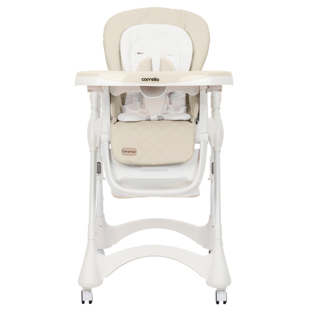 Carrello Caramel CRL-9501/3 - стільчик зручна форма для спільного відпочинку та годування на колесах (м'який матрацик, кошик для іграшок) • Cream Beige