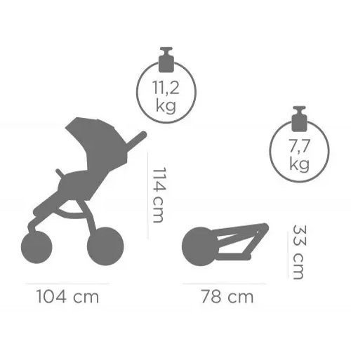 Tutis Uno 3+ розміри коляски