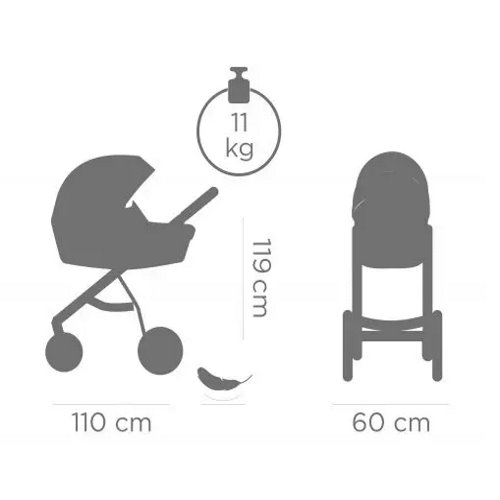 Tutis Uno 3+ розміри коляски